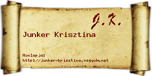 Junker Krisztina névjegykártya